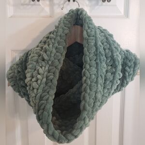 Handmade Cozy Green Crochet Scarf